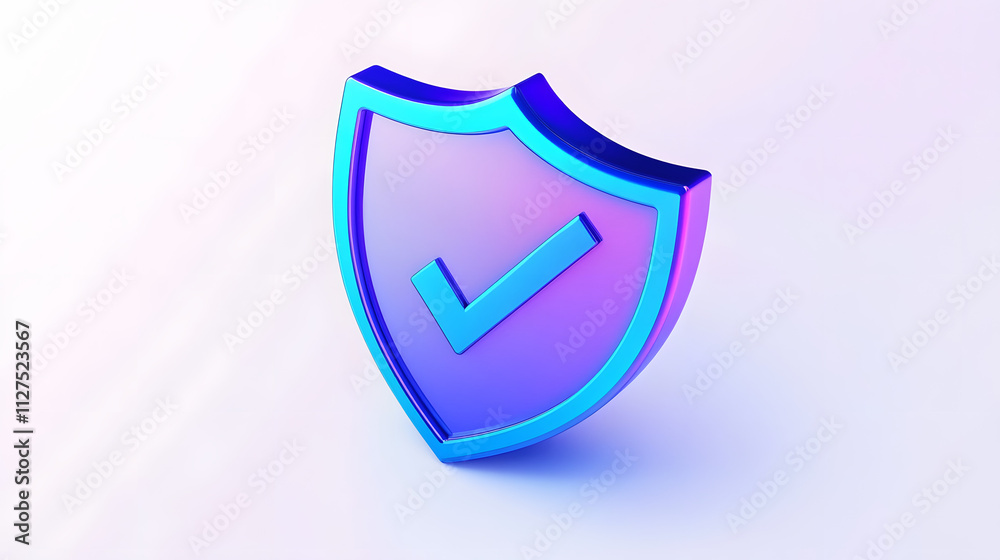 cartoon 3d Icon safety shield check mark perspective . Blue and purple symbol security safety icon. Checkmark in minimalistic style. 3d vector illustration. white background cartoon 3d Icon safety shield check mark perspective . Blue and purple symbol security safety icon. Checkmark in minimalistic style. 3d vector illustration. white background