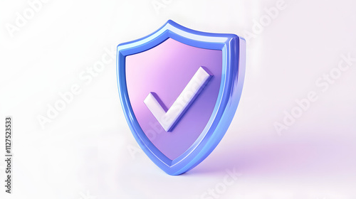 Free Download cartoon 3d Icon safety shield check mark perspective . Blue and purple symbol security safety icon. Checkmark in minimalistic style. 3d vector illustration. white background - GFXLoad