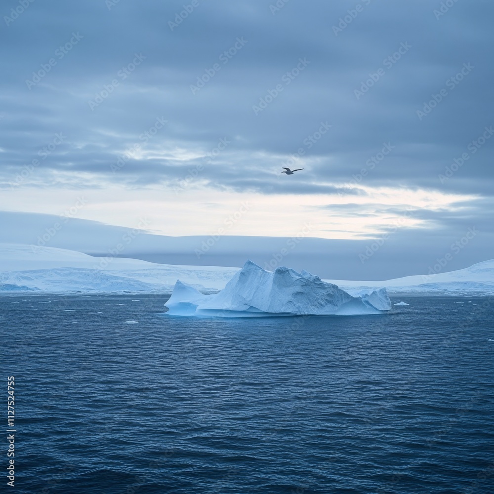 Antarctic iceberg in the ocean. Beautiful polar sea background. Antarctic iceberg in the ocean. Beautiful polar sea background.