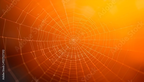 abstract orange macro spider web background photo