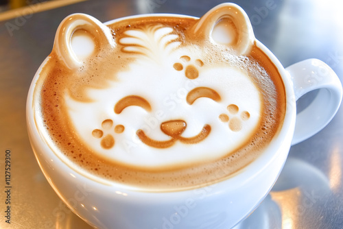 Coffee latte art made by barista