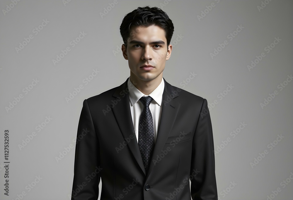 Man in formalwear, cropped view. Businessman in elegant suit. Formal suit jacket with tie isolated on grey. Businessman man in business jacket. Business suit. Formal menswear. Formal Etiquette