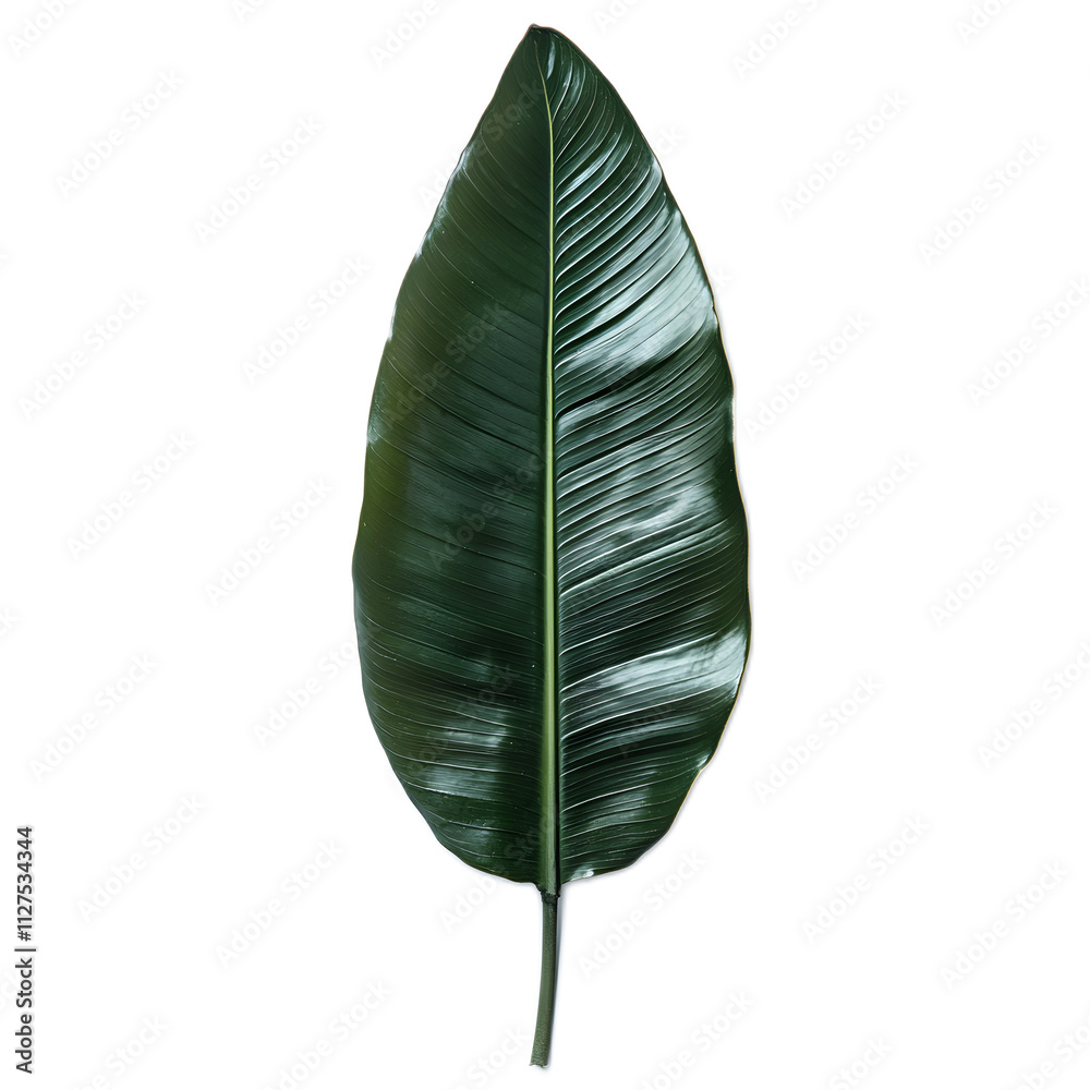 Large Green Leaf Isolated on White Background for Nature Themes Large Green Leaf Isolated on White Background for Nature Themes