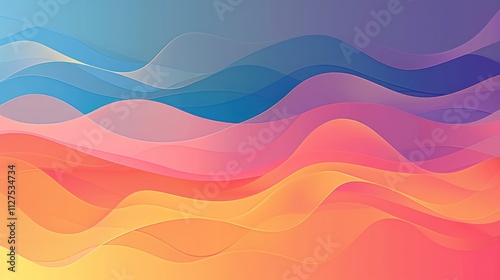 Abstract Colorful Waveform Background: A Serene Digital Art Piece