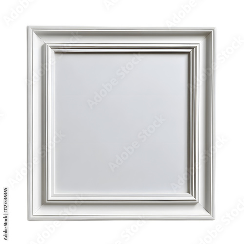 Blank White Frame Isolated on a Transparent Background for Artwork