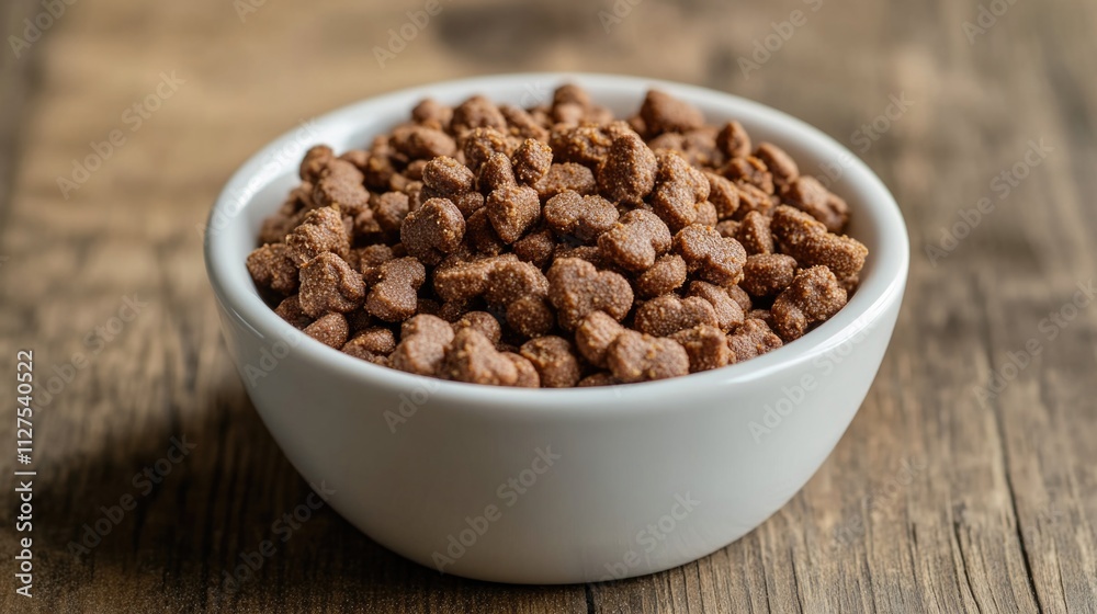 A simple breakfast setup featuring a bowl of cereal sitting on a wooden table A simple breakfast setup featuring a bowl of cereal sitting on a wooden table