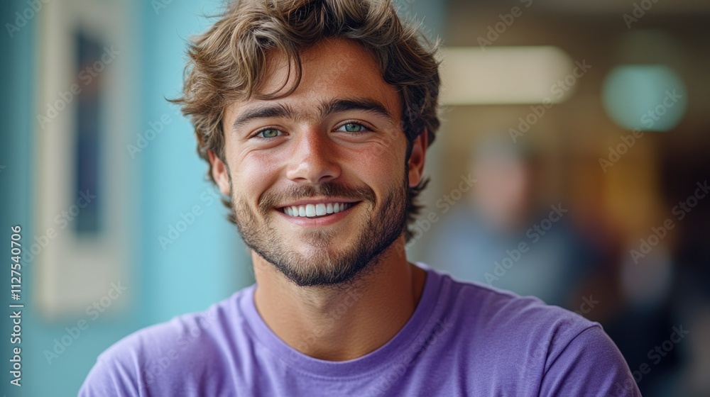 A smiling man with a beard posing for the camera A smiling man with a beard posing for the camera