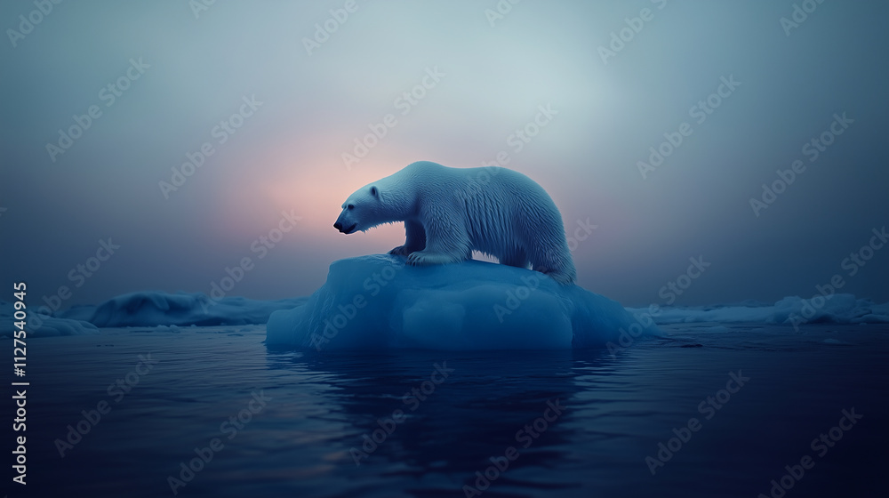 Urgent Call to Action as Wildlife Polar Bear Faces the Impacts of Climate Change on Melting Icebergs