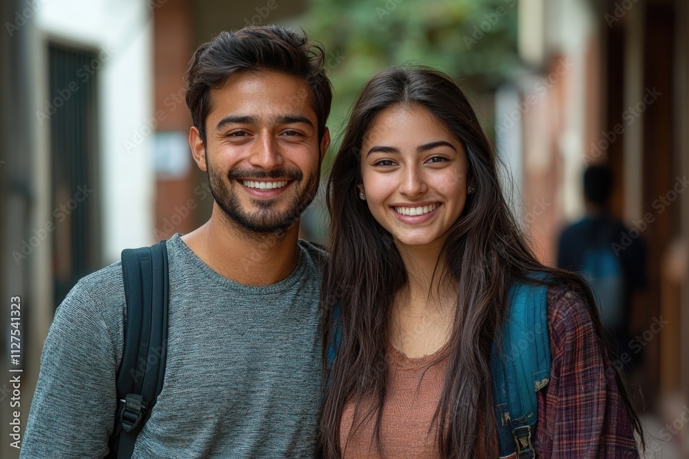 A pair of adults standing side by side, possibly in a romantic or friendly setting A pair of adults standing side by side, possibly in a romantic or friendly setting