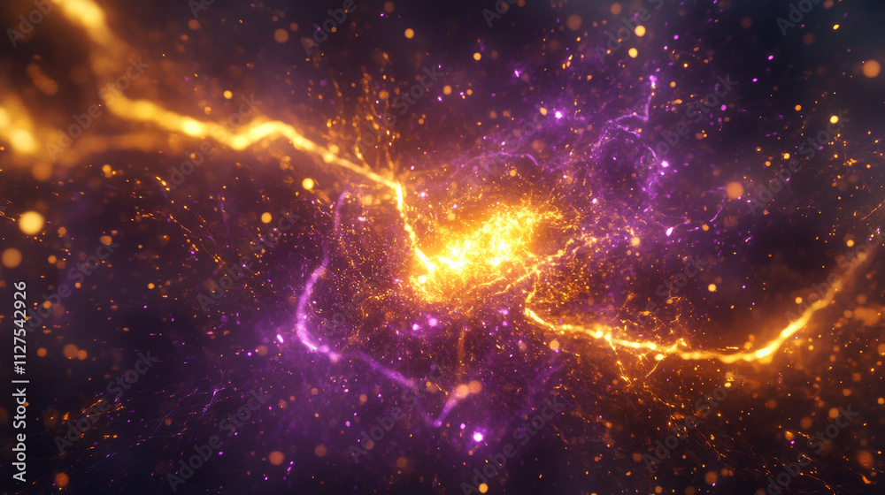 Electric lightning energy explosion ball vector. 3d thunder circle explosion light in golden yellow and purple. Thunderbolt crack glow effect. Abstract discharge isolated on transparent background. Electric lightning energy explosion ball vector. 3d thunder circle explosion light in golden yellow and purple. Thunderbolt crack glow effect. Abstract discharge isolated on transparent background.