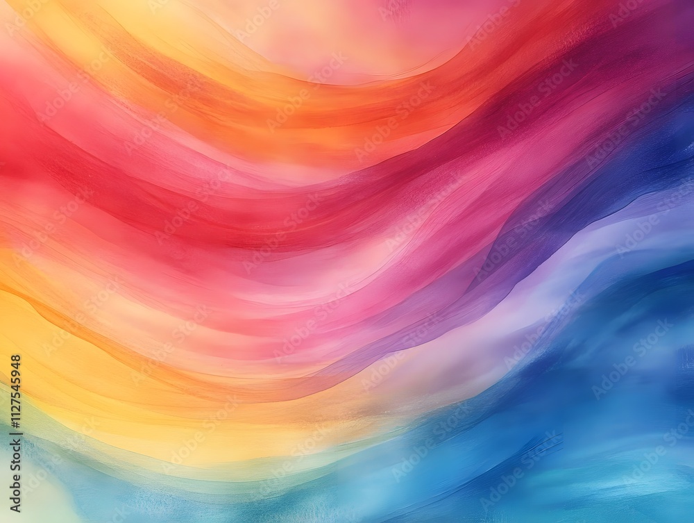 Obraz premium Soft flowing color gradients in a watercolor look