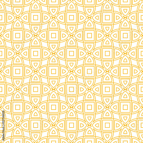 Seamless oriental vector pattern. Golden luxury geometric repeat pattern for ornament.