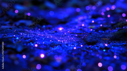 Purple firefly light with fairy dust. Magic glow isolated vector effect. Night bokeh glowworm sparkle texture isolated on dark transparent background. Beautiful flare overlay with glitter particle