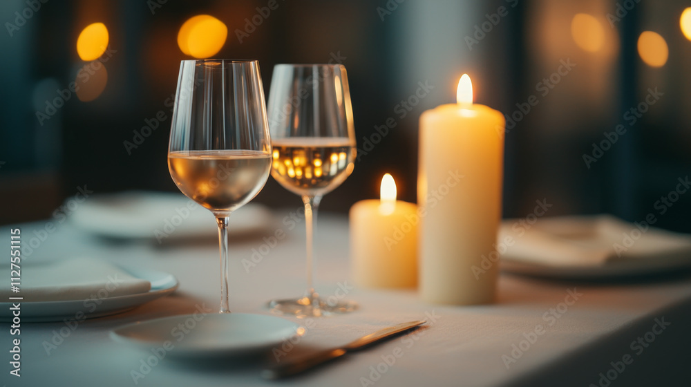 Elegant candlelit dinner with wine romantic restaurant setting intimate atmosphere evening vibes Elegant candlelit dinner with wine romantic restaurant setting intimate atmosphere evening vibes