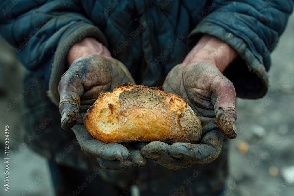 A person carrying a loaf of bread, perfect for everyday use or creative compositions A person carrying a loaf of bread, perfect for everyday use or creative compositions