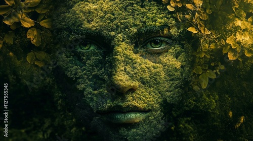 Cybersecurity and futuristic technology. Holographic portrait