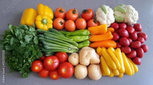 Wallpaper Mural Colorful assortment of fresh vegetables including peppers, tomatoes, and cauliflower, AI Torontodigital.ca