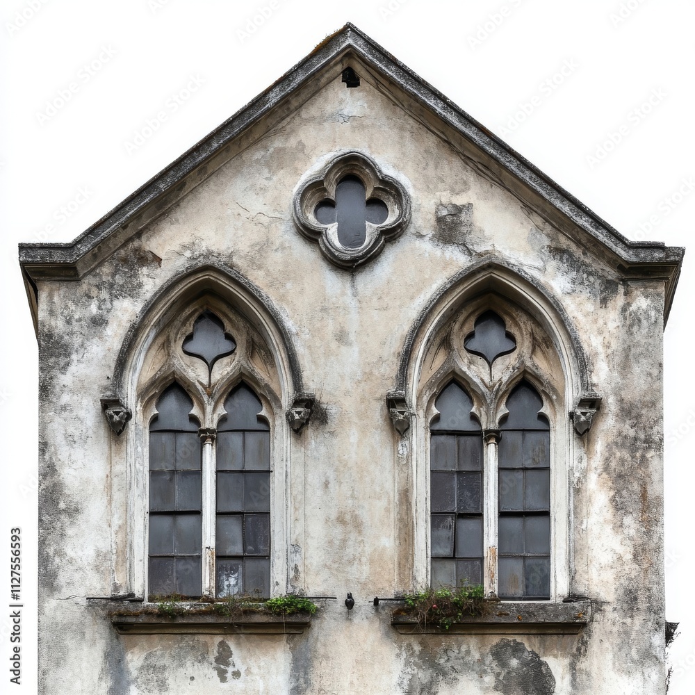 Gothic window design with intricate arches and delicate carvings, well-suited for architectural studies and装饰ative applications with a white background. Gothic window design with intricate arches and delicate carvings, well-suited for architectural studies and装饰ative applications with a white background.