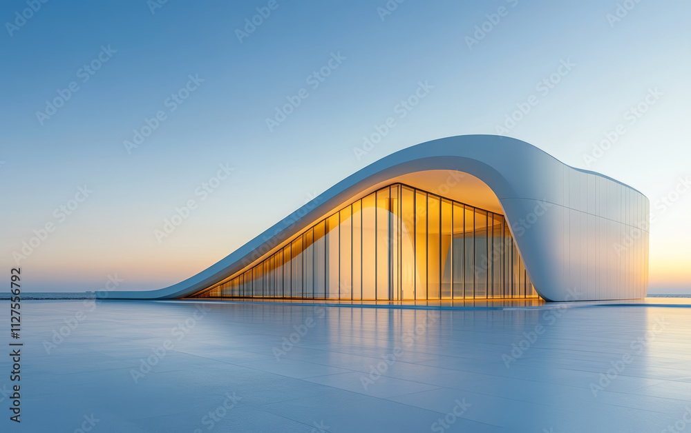 Fototapeta premium Minimalist modern architecture and spatial structure 