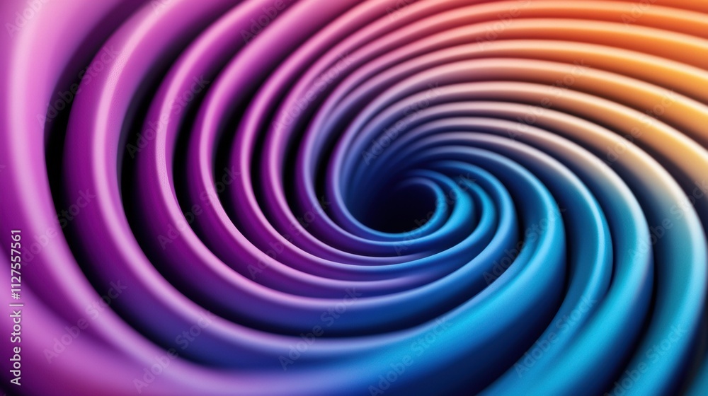 Swirling vibrant abstract pattern with gradient colors creating a hypnotic effect, AI