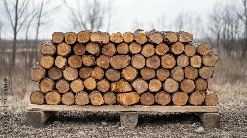 A stack of firewood ready for the colder months ahead. A stack of firewood ready for the colder months ahead.