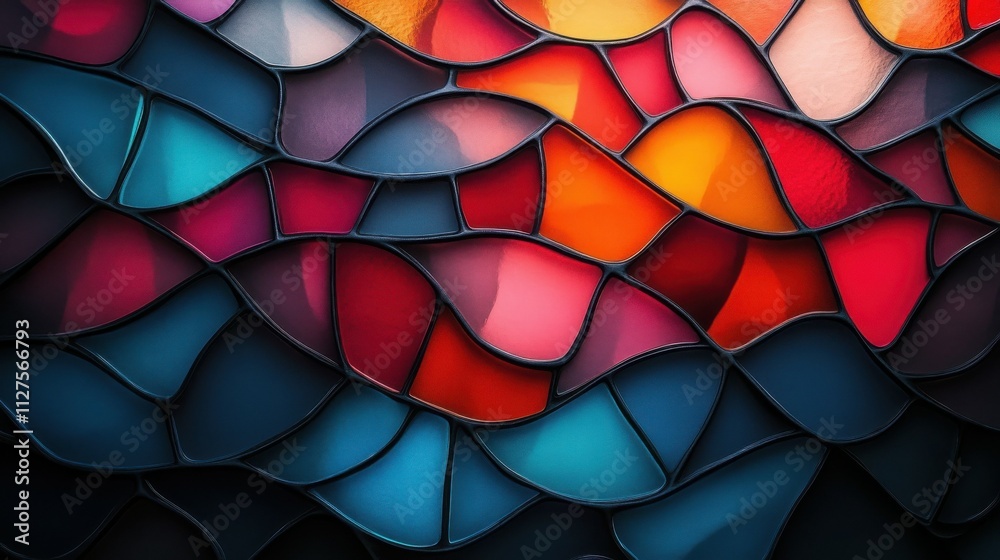 Fototapeta premium Abstract shapes forming a mosaic pattern
