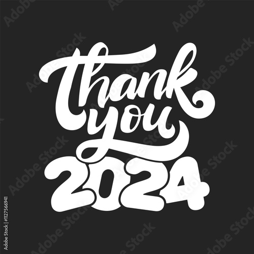 Thankyou 2024 Typography, Thank You 2024 Welcome 2025