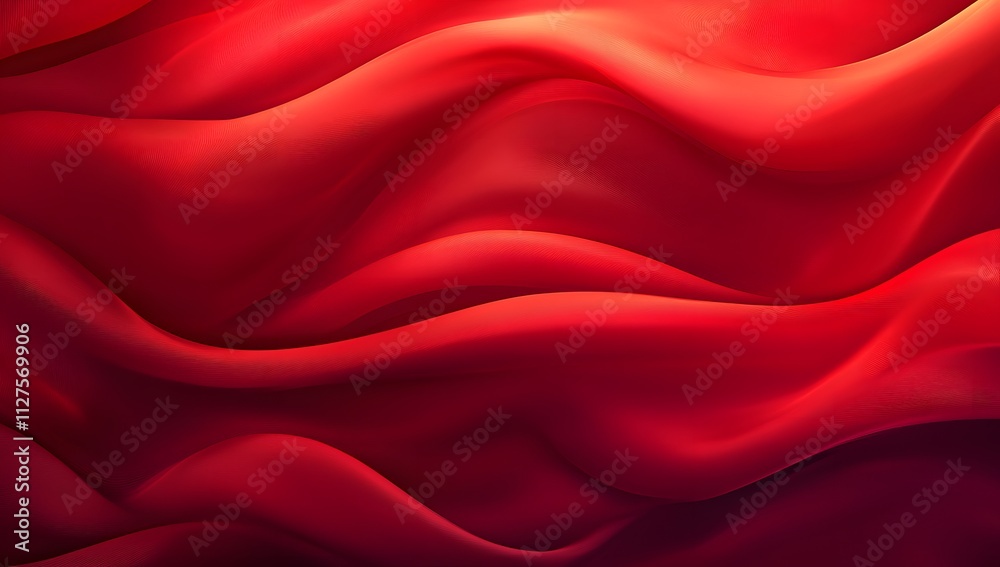 Obraz premium Abstract waves of vibrant red fabric curves creating a dynamic texture