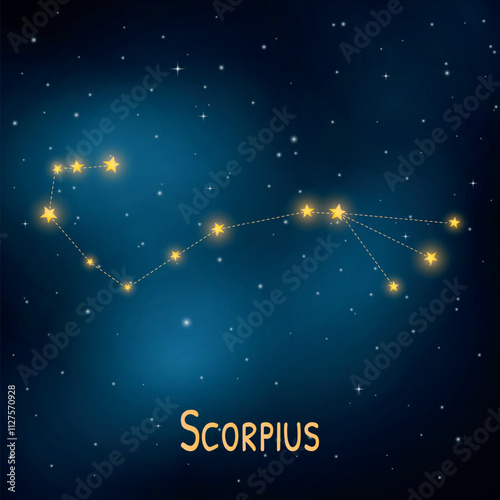 Scorpius constellation: celestial night sky with twinkling stars and cosmic mystery.