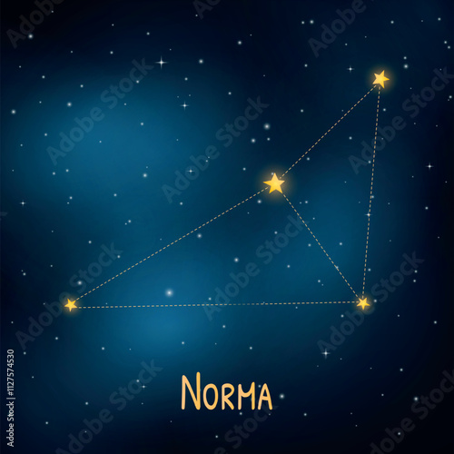 Norma constellation: stars aligning in a night sky with a cosmic glow.