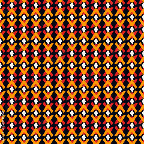 Paint brush rhombuses ornament. Seamless lozenges pattern. Hand drawn diamonds. Tiles wallpaper. Ethnic motif. Geometric background. Aboriginal image. Geometrical textile print. Tribal vector work