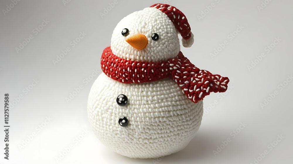 Obraz premium Adorable Snowman in a Glittering Snowfield