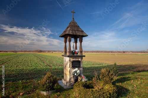 A roadside shrine dedicated to Our Lady photo