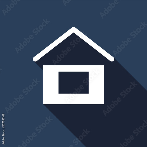 Minimalist House Icon on a Dark Background - Stylish and Professional Design for Real Estate, Home Development, and Property Marketing