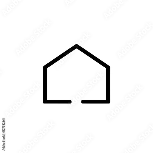 House Outline Icon Representing Real Estate, Homes, and Property - Ideal for Architecture, Housing, and Property Development Projects