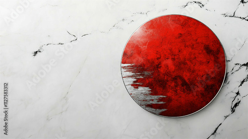 グラフィックデザインの美を映し出す赤い食器の情景 generative ai