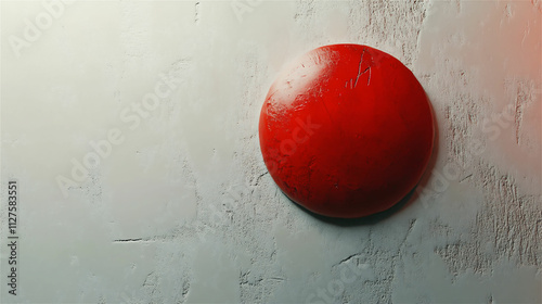 鮮やかな赤球の静物写真：美しいレッドスフィアのシーン generative ai