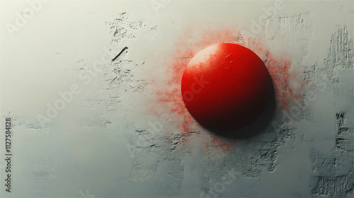 鮮やかな赤色球体の静物写真：静寂なる美の展示 generative ai