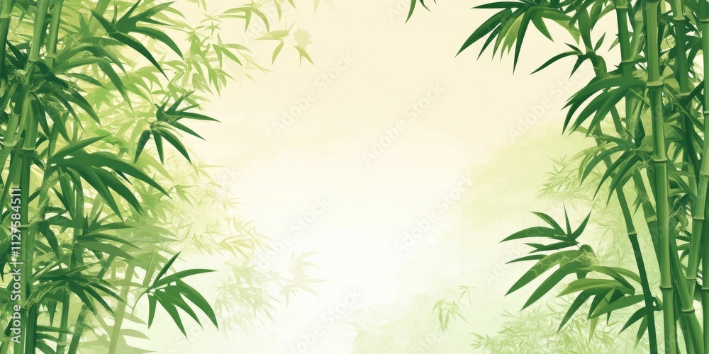 Bamboo Grove: An Abstract Representation of Asian Culture and Freshness in a Natural Background