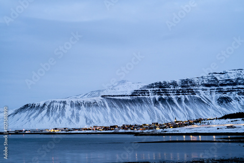 Town of Grundarfjordur in Iceland in winter