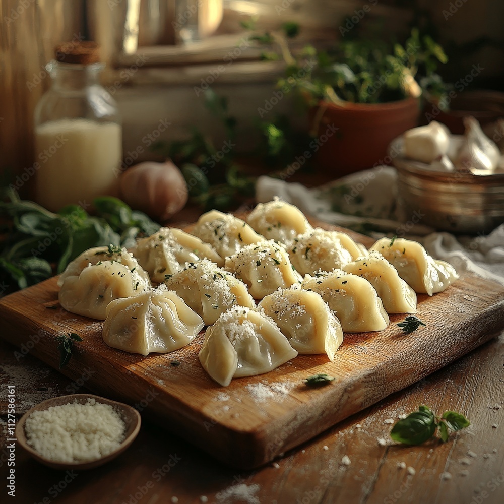 Raw Dumplings Ready for Cooking Raw Dumplings Ready for Cooking