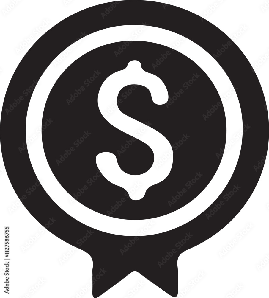 Black file with dollar icon vector art illustration on a white background Black file with dollar icon vector art illustration on a white background