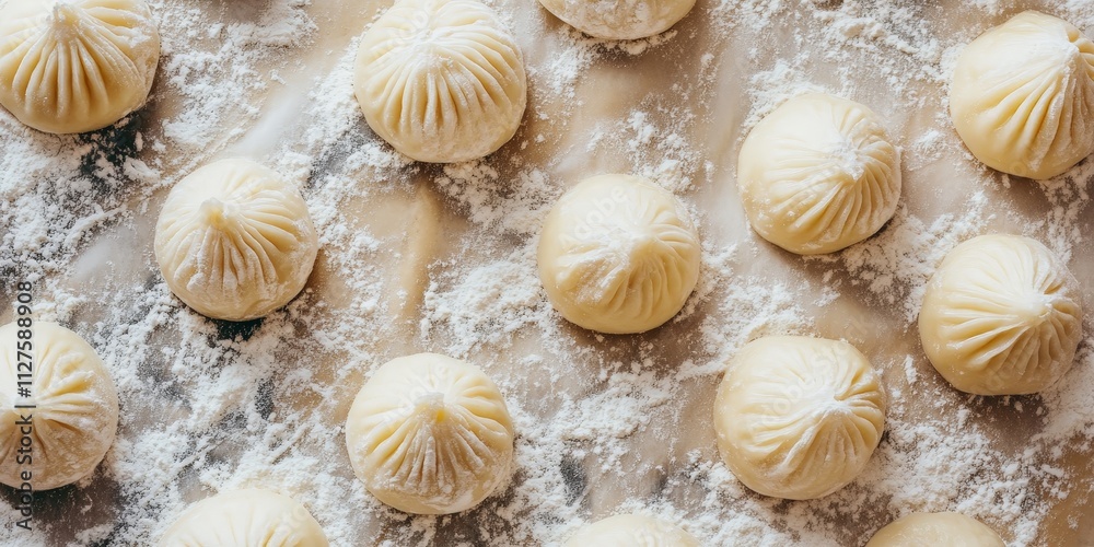 Raw Dumplings Ready for Cooking Raw Dumplings Ready for Cooking
