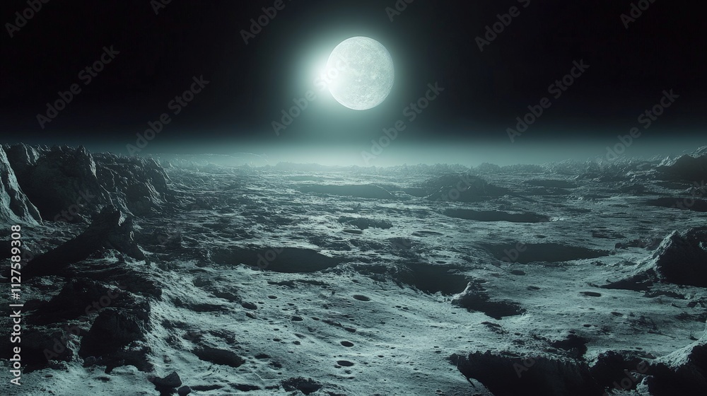 Distant Earth View from Moon's Surface Distant Earth View from Moon's Surface