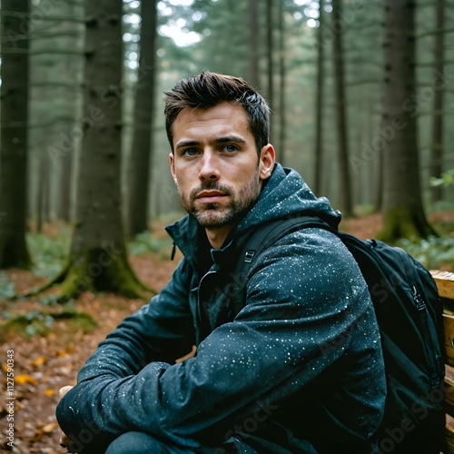 portrait of a man in the woods
