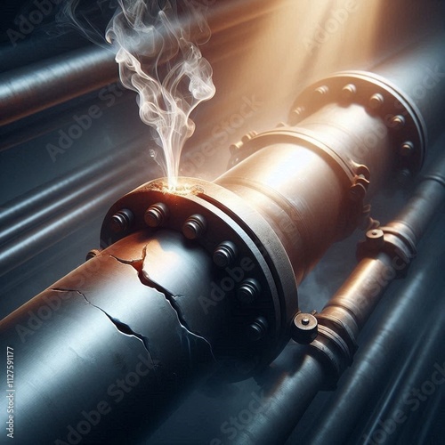 gas leaking from a pipe