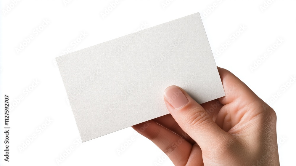 Hand holding blank white business card on plain background. professional branding Hand holding blank white business card on plain background. professional branding