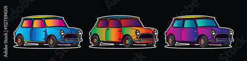 Racing retro car. Original vector illustration in vintage style.