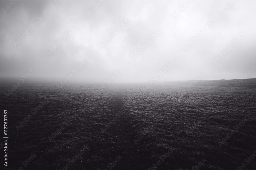 Fototapeta premium landscape, cloudy weather, field with a road in the middle