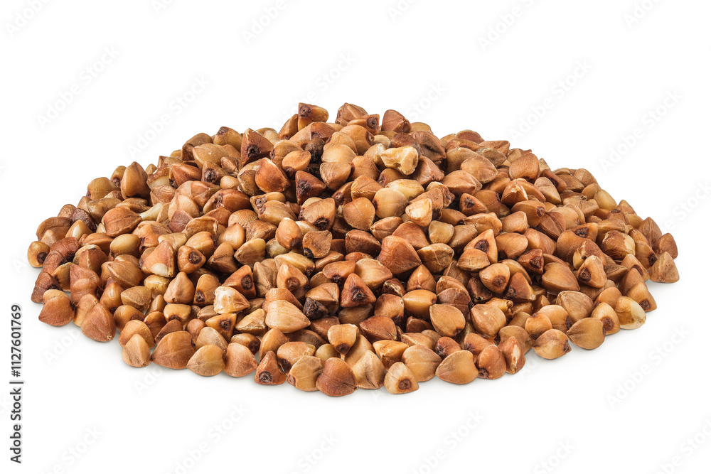 Raw buckwheat isolated on white background Raw buckwheat isolated on white background
